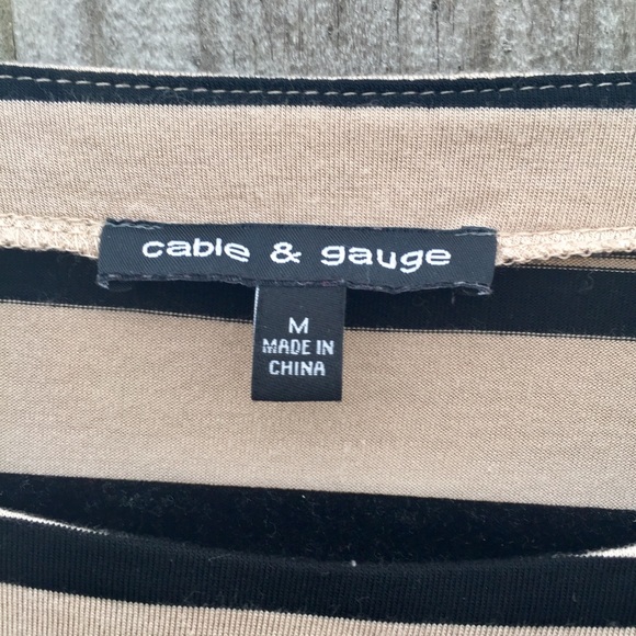 Cable & Gauge Shirt Striped Neutral Top Sz. M - Picture 2 of 8